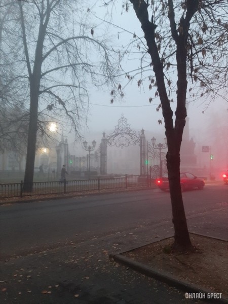 «Оранжевый» уровень опасности объявлен в Бресте из-за туманов «Оранжевый» уровень опасности объявлен в Бресте из-за туманов