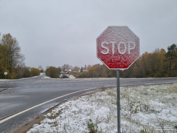 В Беларуси выпал снег